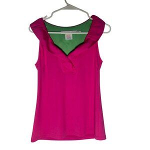 Gretchen Scott Jersey Sleeveless Ruffneck Top Women's Size XS